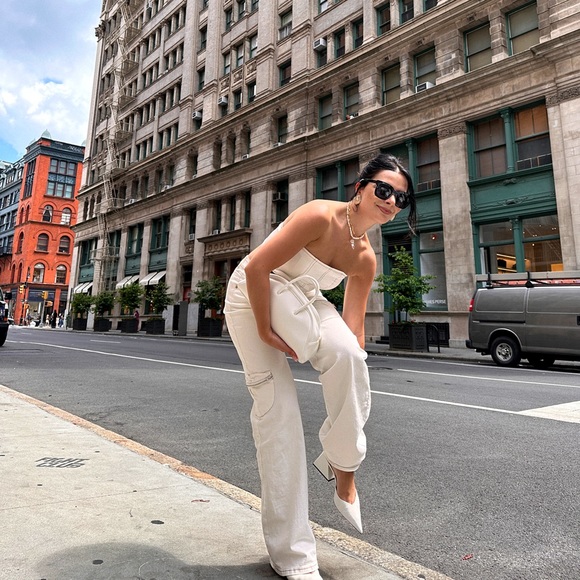 Cargo pants and a corset set. Stretchy denim. Size M. - Picture 3 of 6